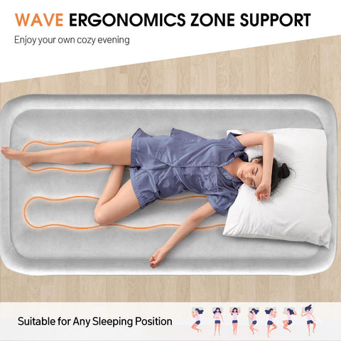 DIVON air mattress showing wave design topper for plush comfort