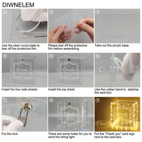 DIWNELEM easy-assembly card box simplifies event setup.