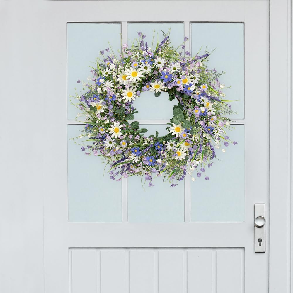 DIYFLORU large wreath shown indoors for versatile seasonal decor.