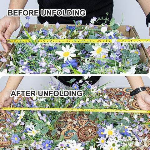 DIYFLORU 28-inch wreath combines sunflowers, lavender, wildflowers for front door.