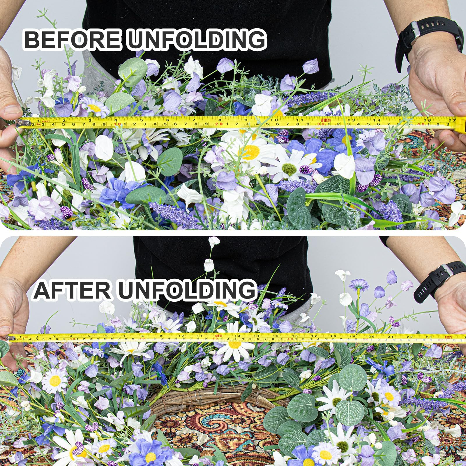 DIYFLORU stable, hand-fixed floral wreath designed for long-lasting display