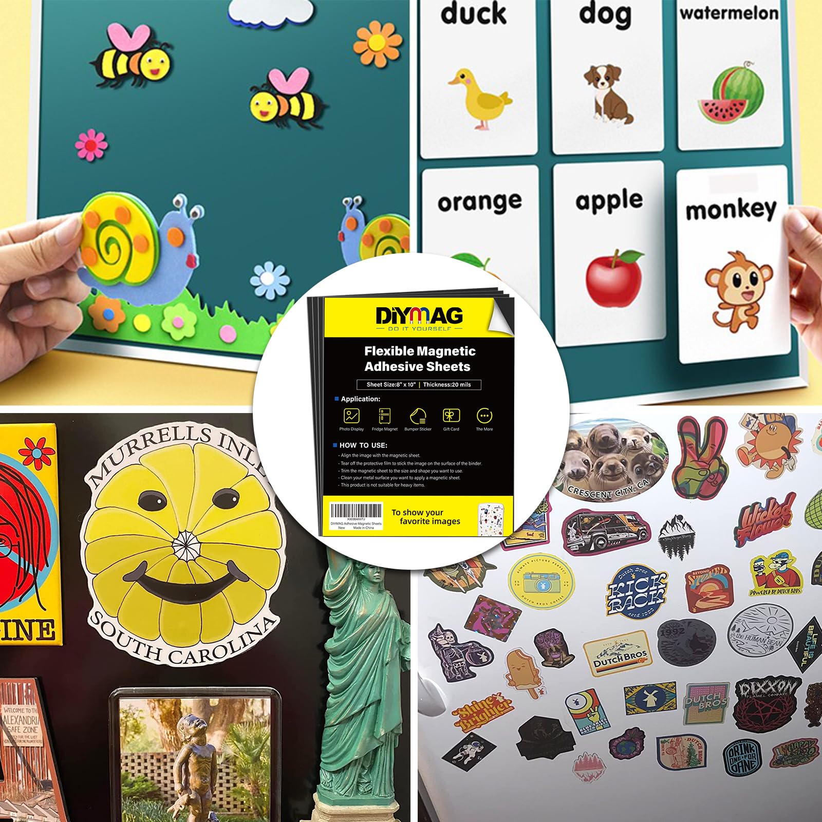 Diymag magnetic sheets are easy to use in crafts and displays.