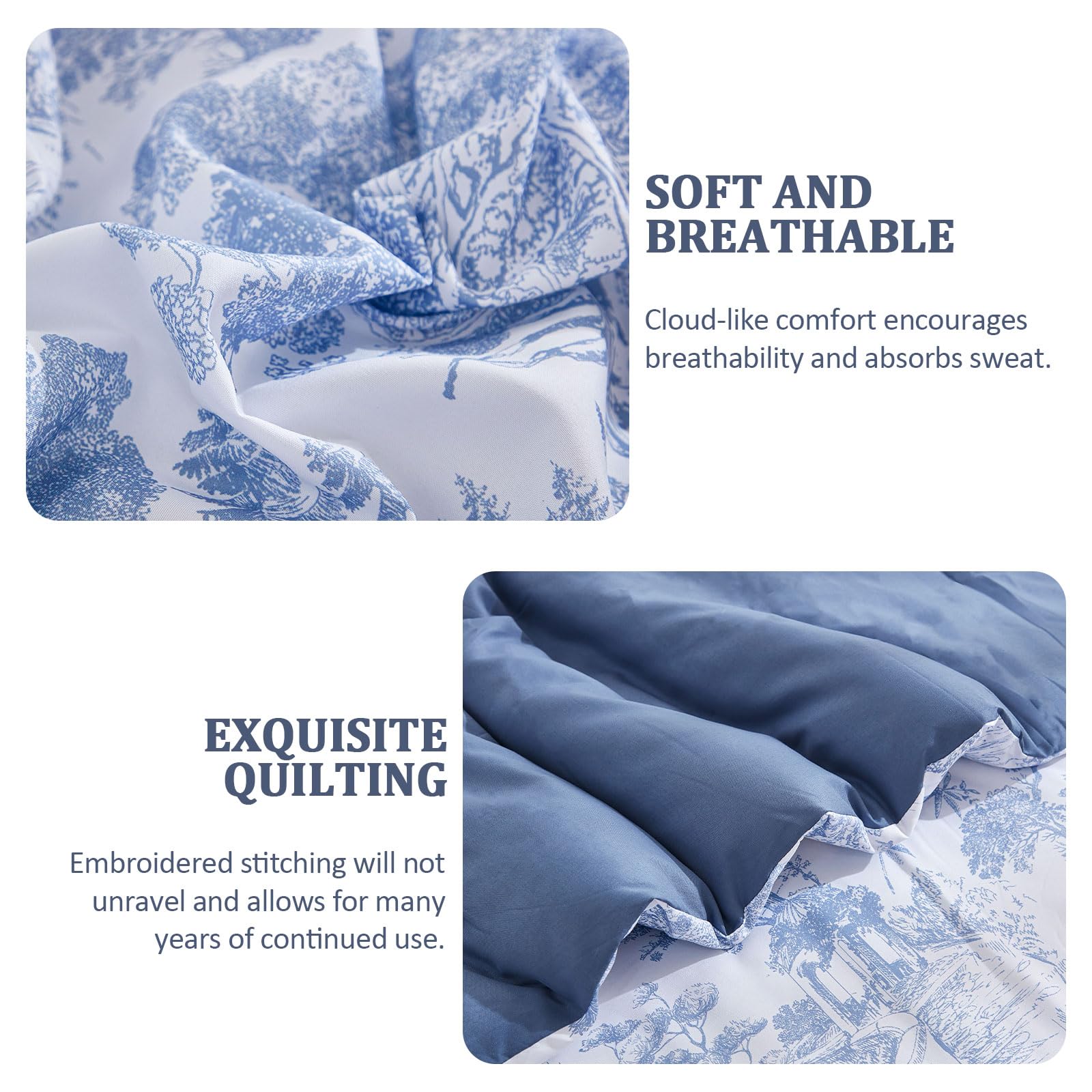 DJY high-density stitching maintains neat corners and prevents shifting in king set.