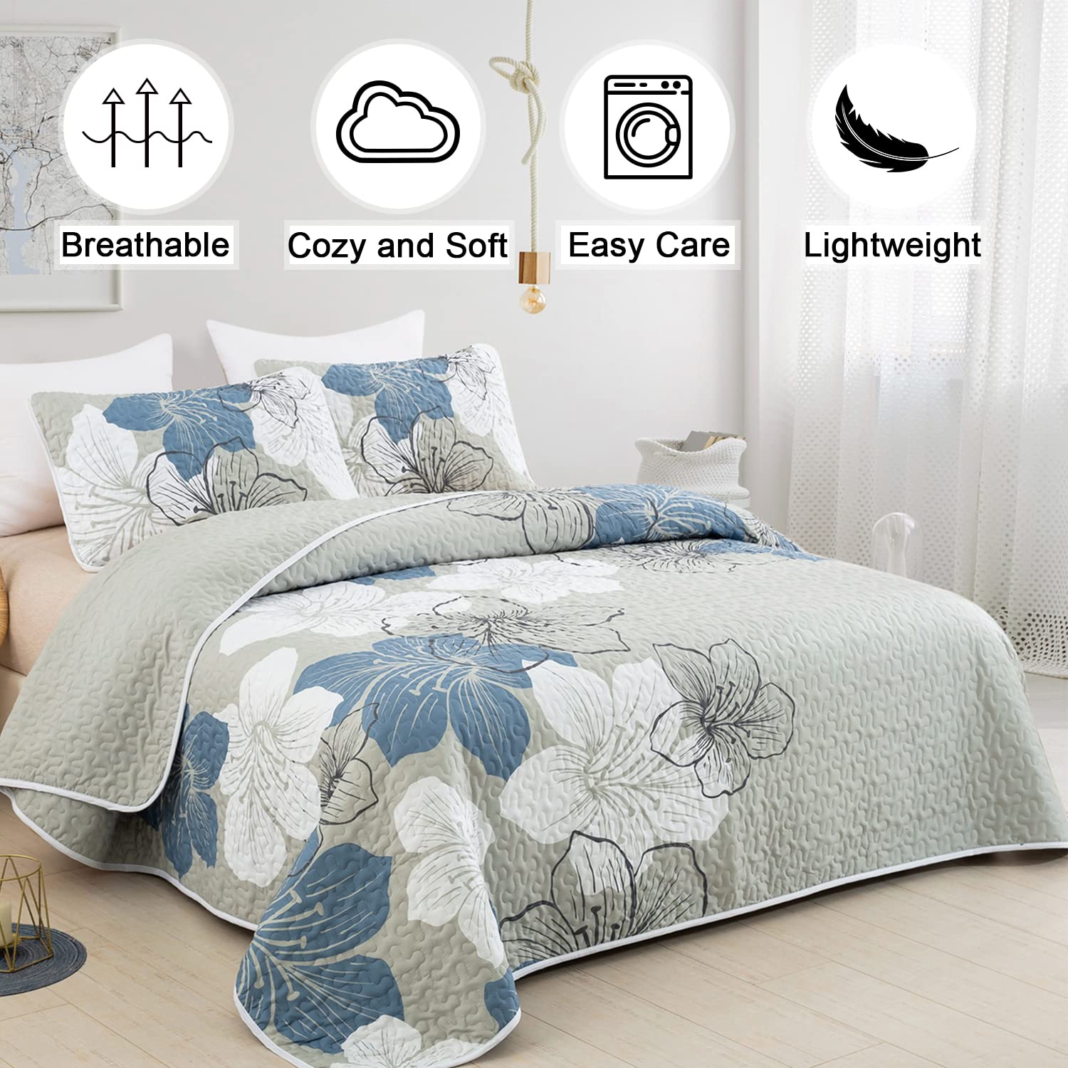DJY blue pillow shams pair completes the set for cohesive décor