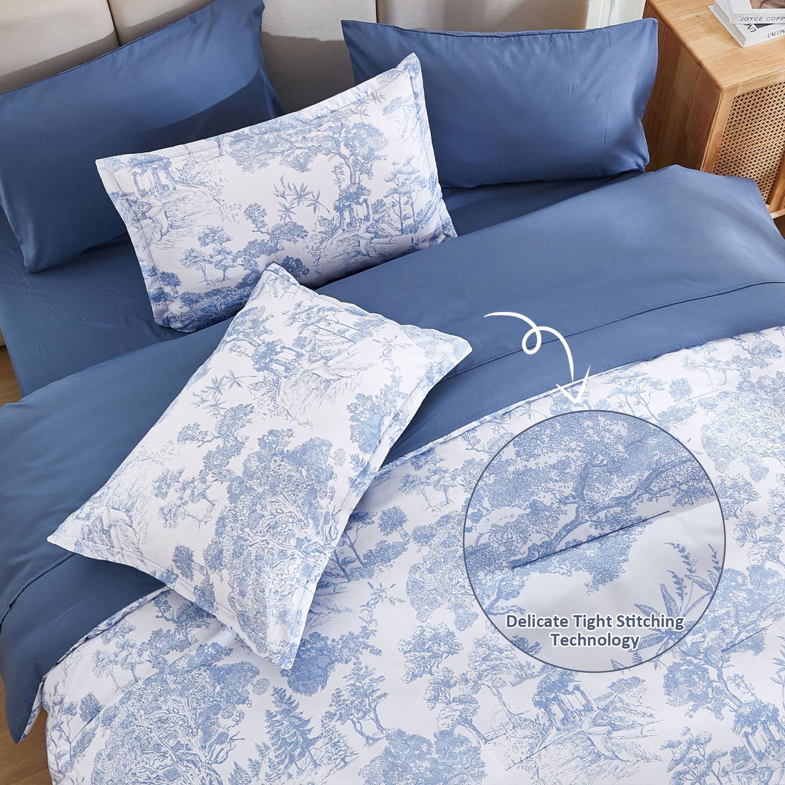 DJY reversible king bedding offers two distinct looks for versatile styling.