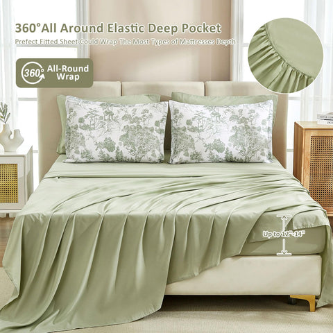 DJY Sage Green pillowshams King 20x36 pair adds coordinated style.