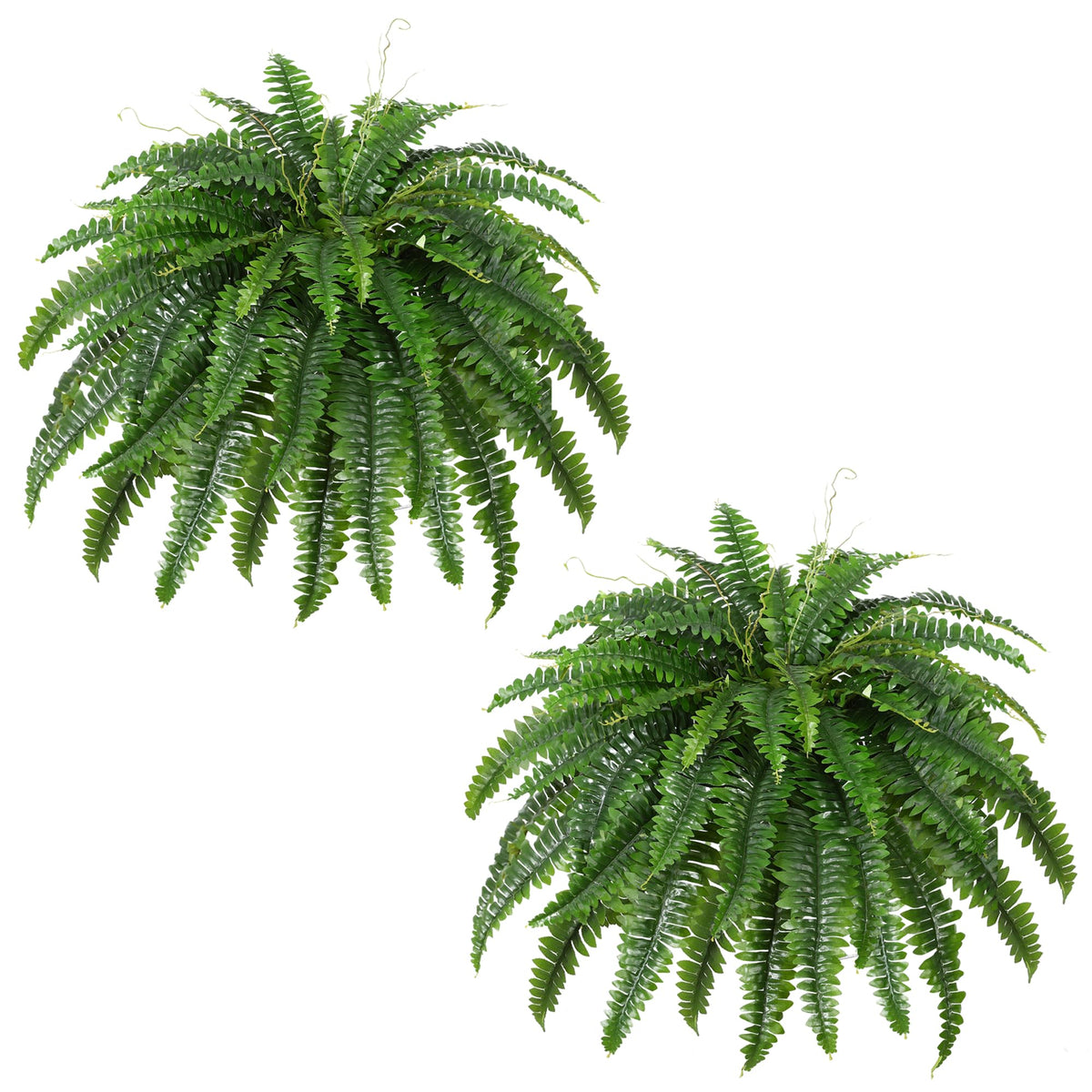 Dkaltm artificial Boston fern bush, 19 inches tall, lifelike foliage for elegant decor.