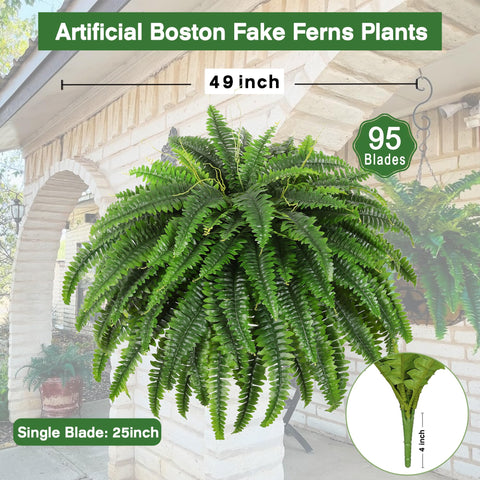 Dkaltm artificial fern with 95 branches creates rich texture for indoor displays.