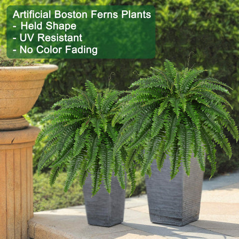 Dkaltm artificial fern with 55-branch bouquet, rich texture and fullness.