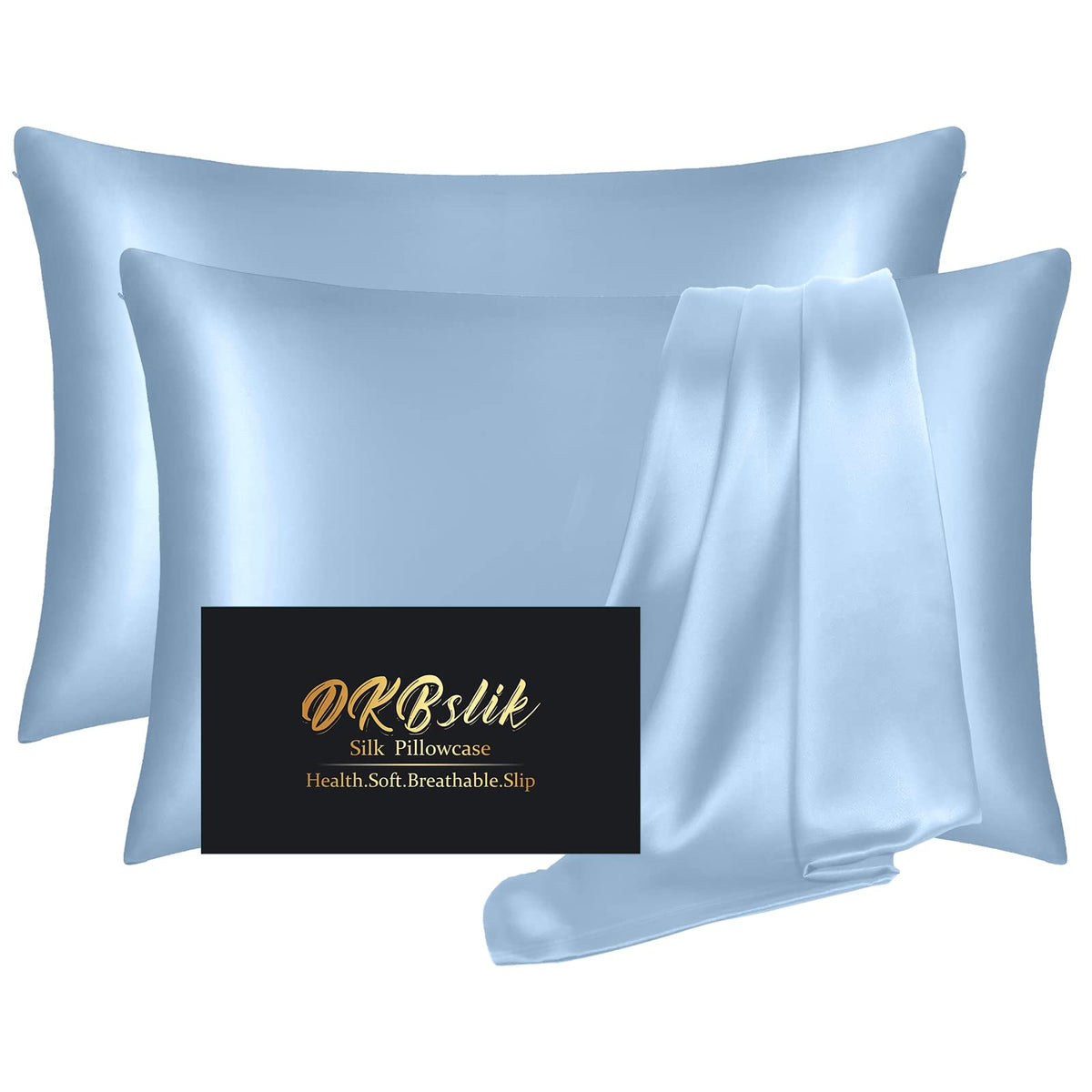 DKBslik mulberry silk pillowcase 2-pack packaging highlights gift-ready presentation.