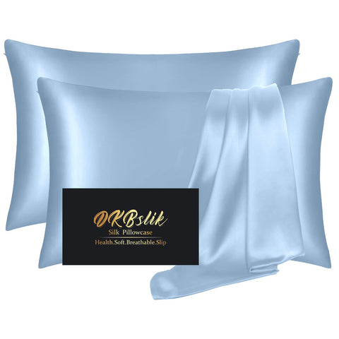 DKBslik mulberry silk pillowcase 2-pack packaging highlights gift-ready presentation.