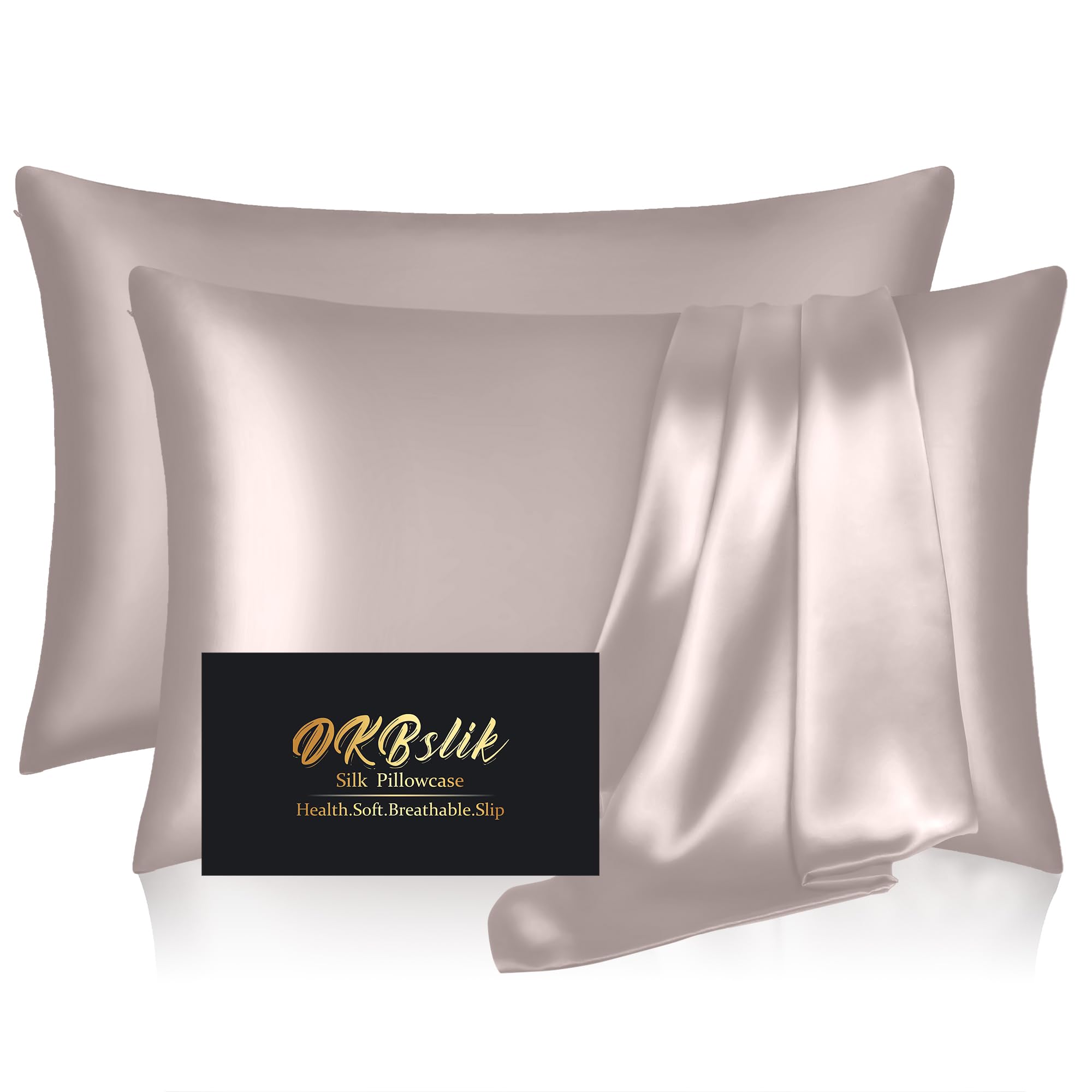 DKBslik Mulberry Silk Pillowcase with satin finish for smoother skin and hair