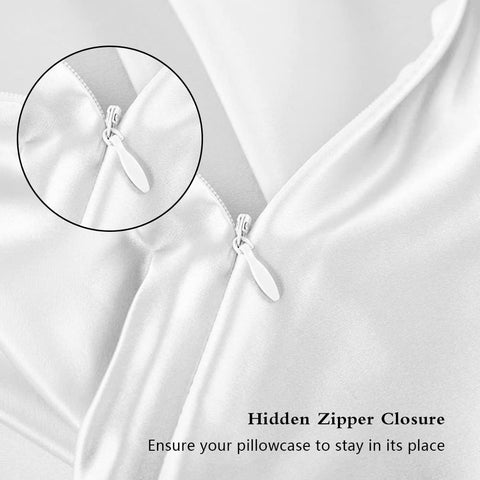 DKBslik Silk Body Pillowcase zipper detail ensures secure pillow fit