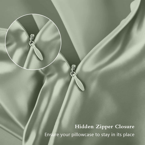 DKBslik silk pillowcase hidden zipper secures pillow overnight
