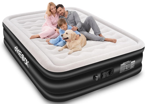 dkesdk Air Mattress Queen with built-in pump ready for quick setup and stable sleep.