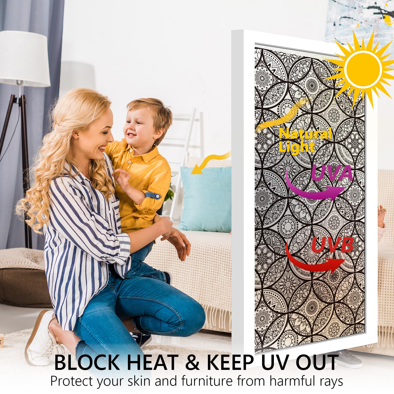 DKTIE decorative frosted glass film softens daylight and adds seclusion