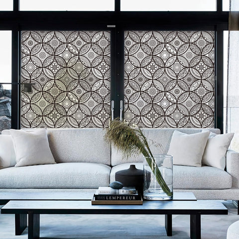 DKTIE removable privacy film suits front doors with stained-glass style