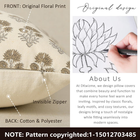 DKwizme Pillow Cover Hidden Zipper—neat look and skin-friendly edge.