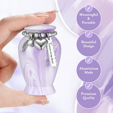 Dletay memorial keepsake lavender urn, ideal for family memory.