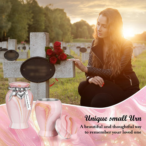 Dletay ultra-portable urn fits easily on shelf or purse