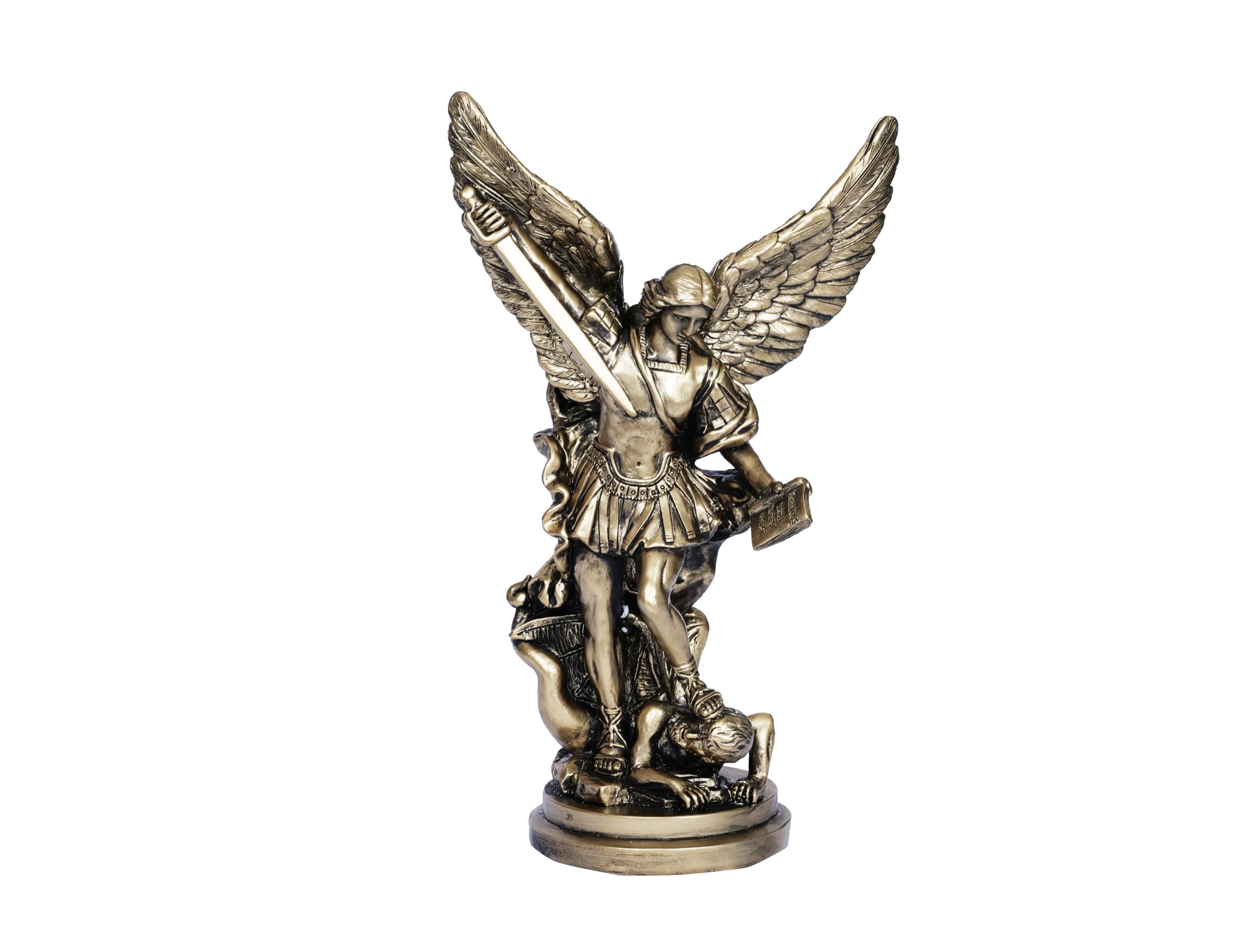 Dlfghos St Michael Archangel statue; 12.2in tall, bold centerpiece for your home.