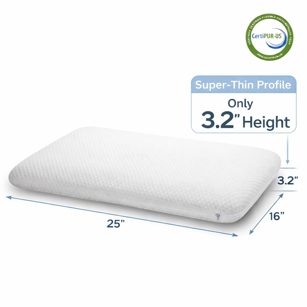 DLIGHT BD Slim Pillow ergonomic edge close-up distributes weight evenly