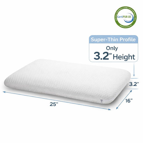DLIGHT BD Slim Pillow ergonomic edge close-up distributes weight evenly
