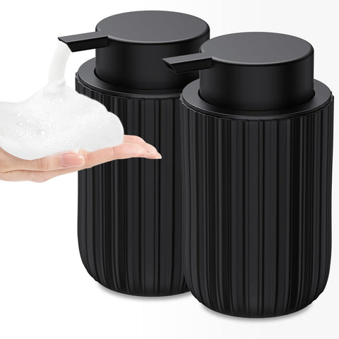 Dlirho ceramic foaming soap dispenser front view with 12 oz capacity for easy daily hand washing