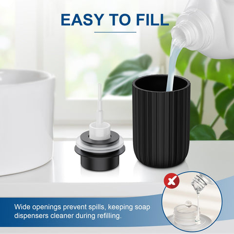Dlirho ceramic foaming soap dispenser side view showing sleek black finish