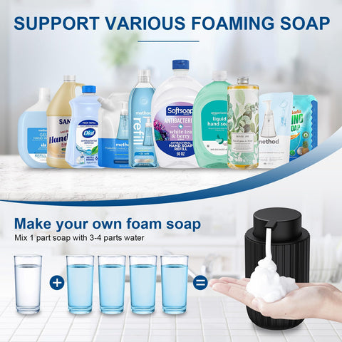 Dlirho ceramic foaming soap dispenser wide mouth for easy refilling