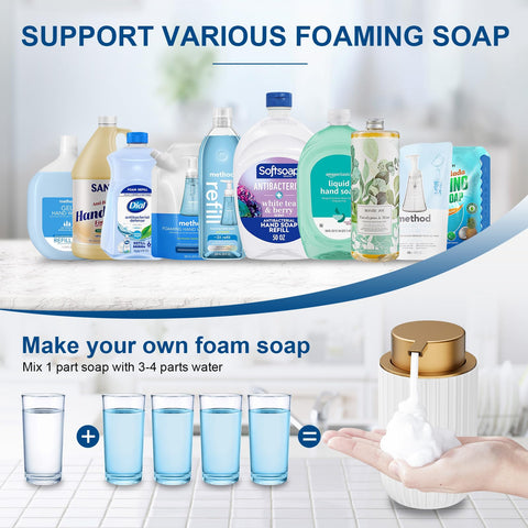 Dlirho 12 oz capacity dispenser for daily hand washing routines.