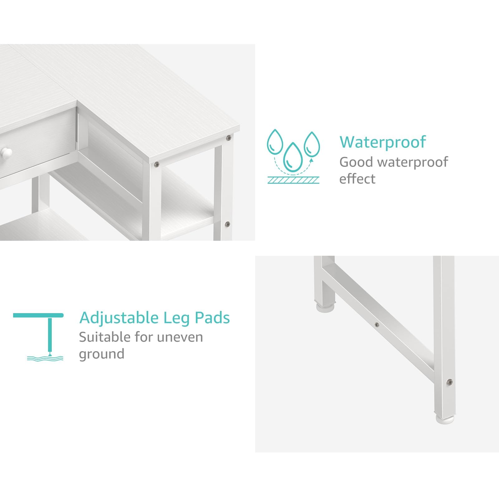 DLisiting desk with reinforced steel brackets for sturdy stability