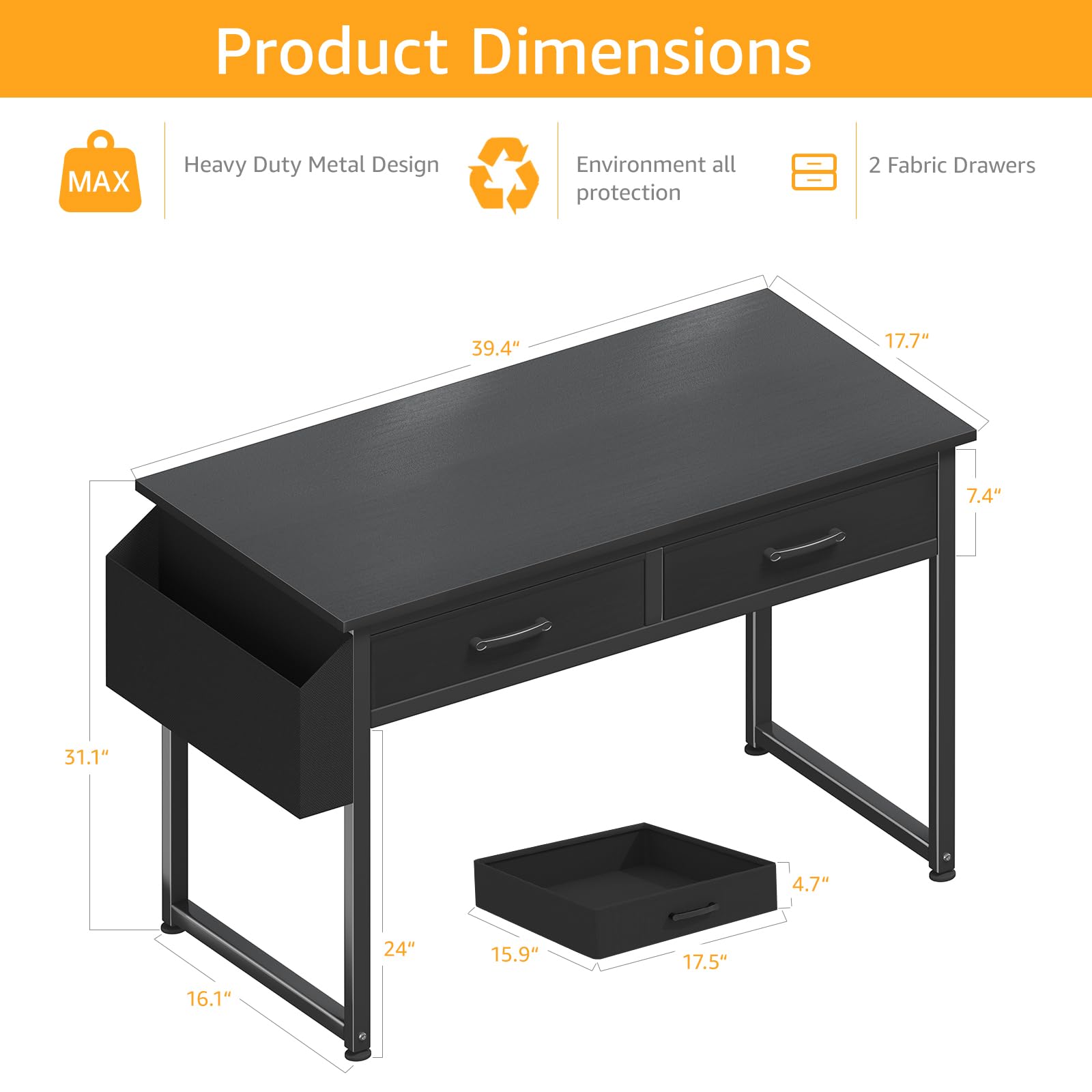 DLisiting desk surface is scratch-resistant and waterproof for daily use.