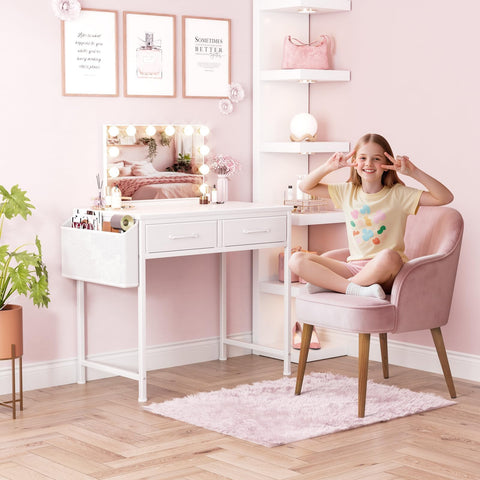 DLisiting white desk workspace setup in a tidy area