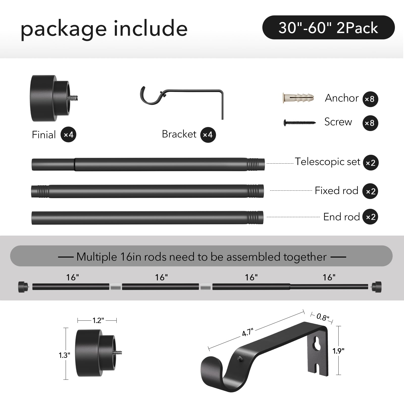 DMDG modern decor curtain rod enhancing room aesthetics