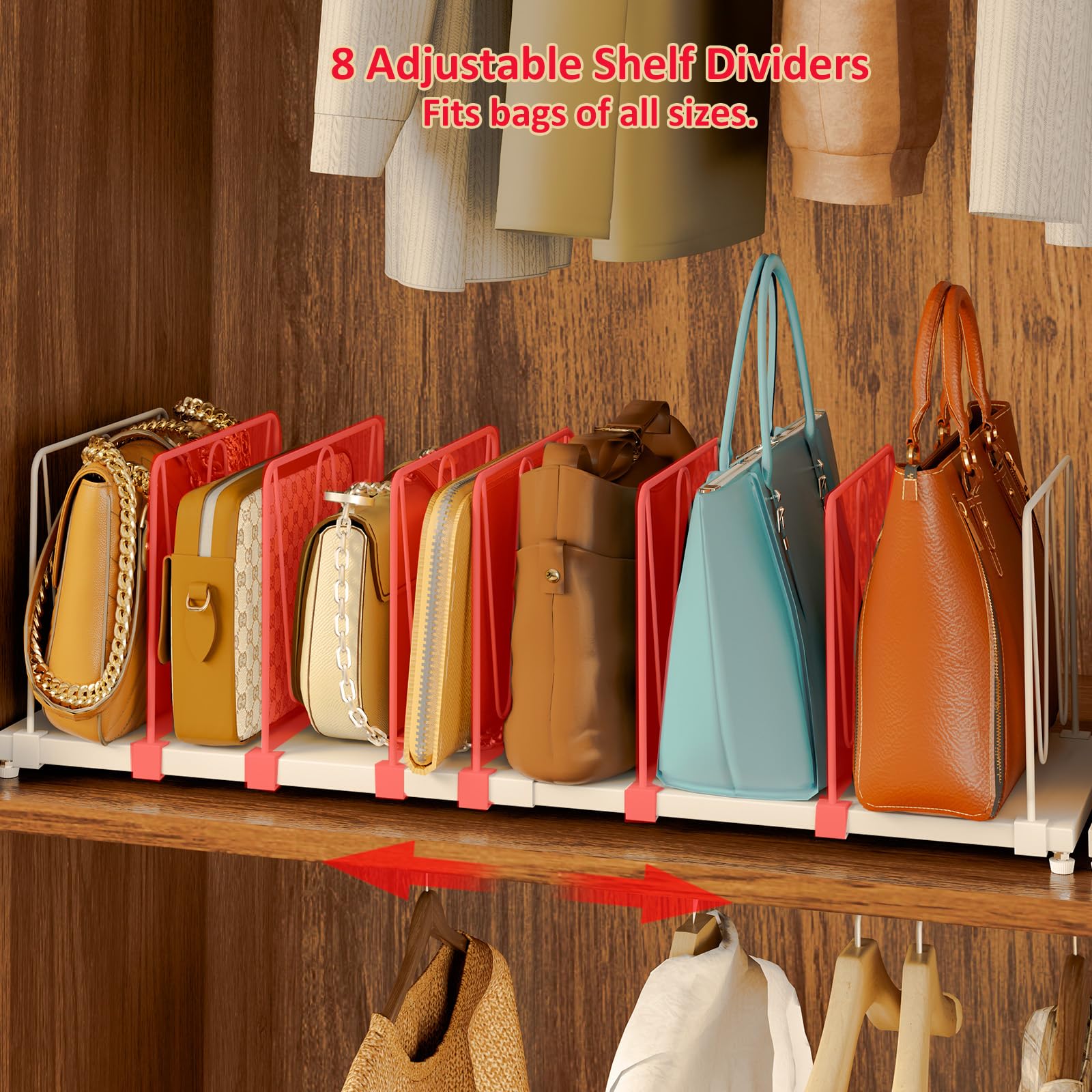 Dmevkic eight-divider purse organizer adapts to purses of varying sizes.