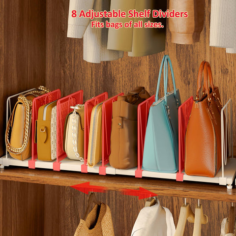 Dmevkic eight-divider purse organizer adapts to purses of varying sizes.