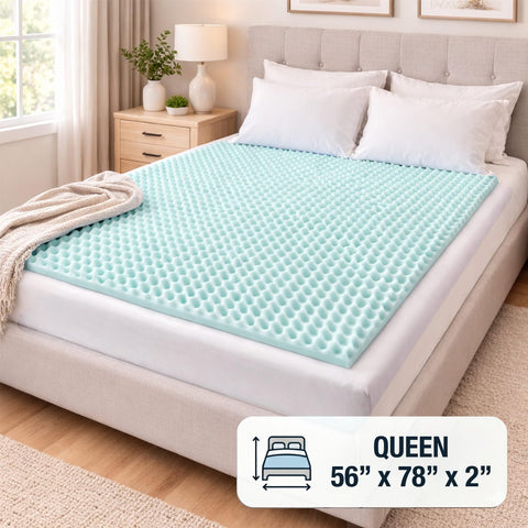 DMI foam topper supports side sleepers for shoulder and hip comfort and alignment.