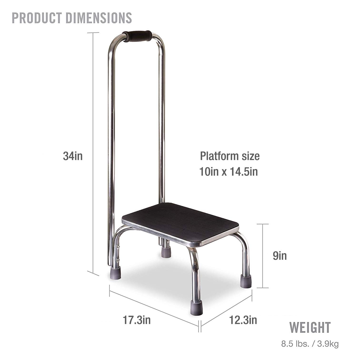 DMI Step Stool non-slip platform provides secure grip during use.