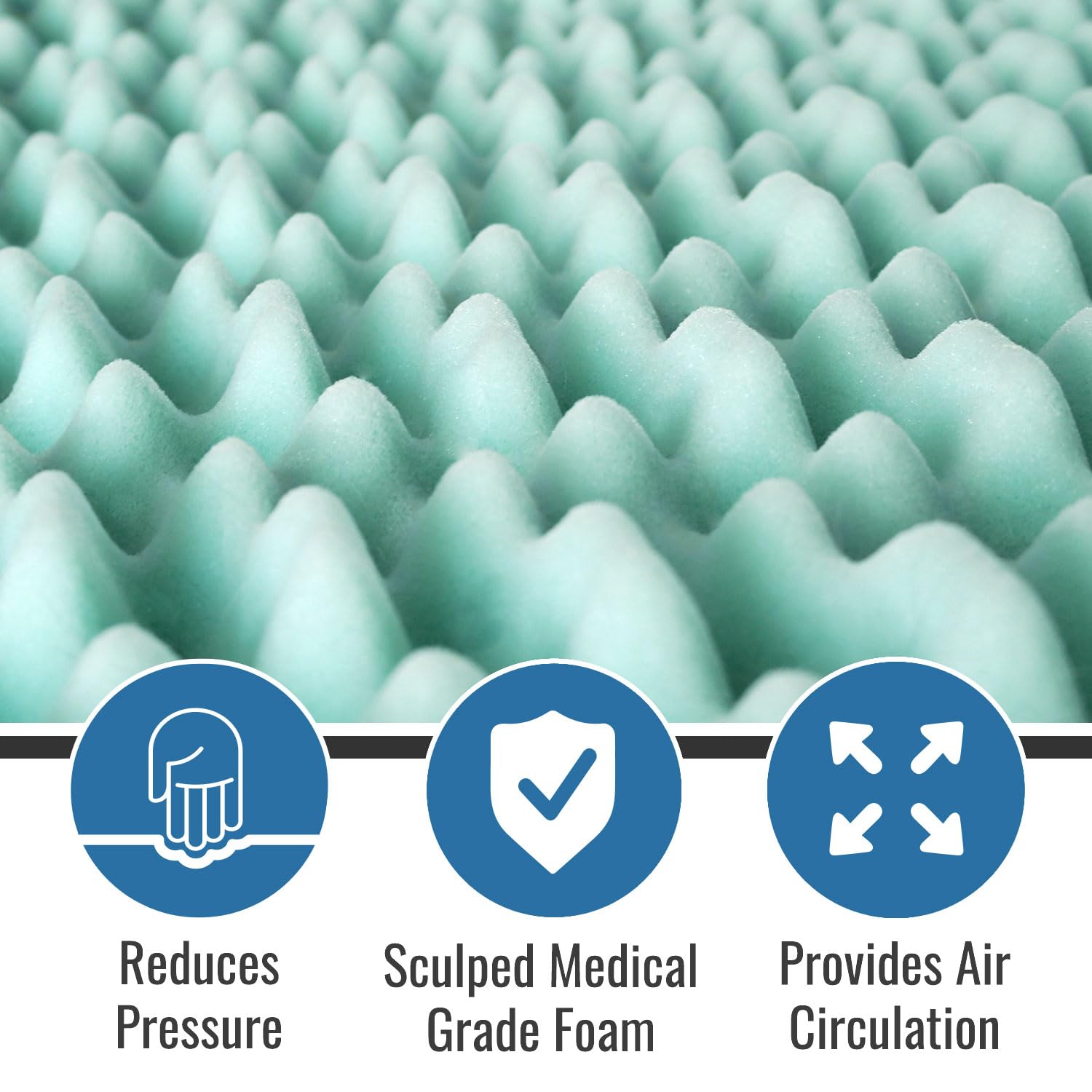DMI topper supports shoulders and back for comfortable sleep alignment.