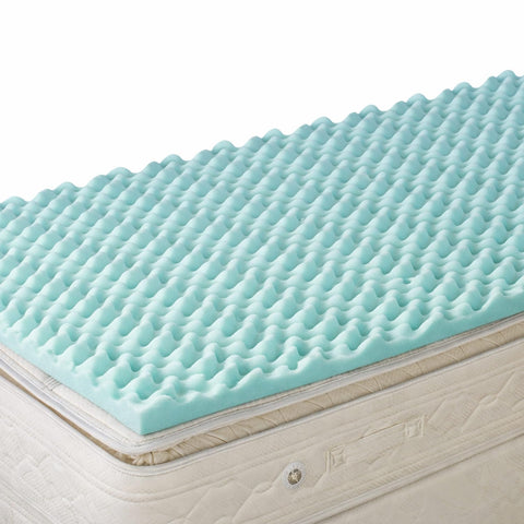 DMI Twin XL egg crate topper closeup showing sculpted foam for airflow