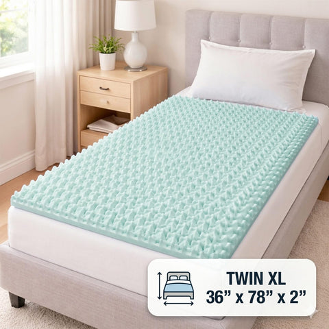 DMI Twin XL topper on bed illustrating even weight distribution