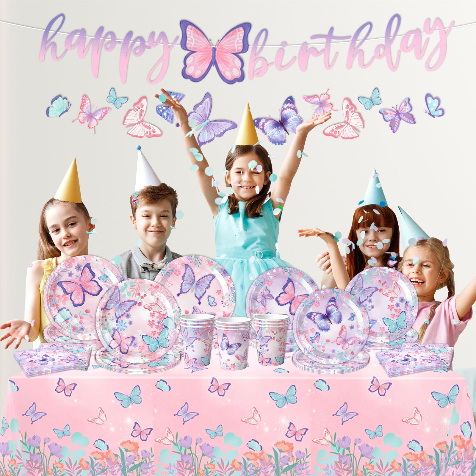 DMIGHT butterfly-table-setting cohesive look for charming party tables.