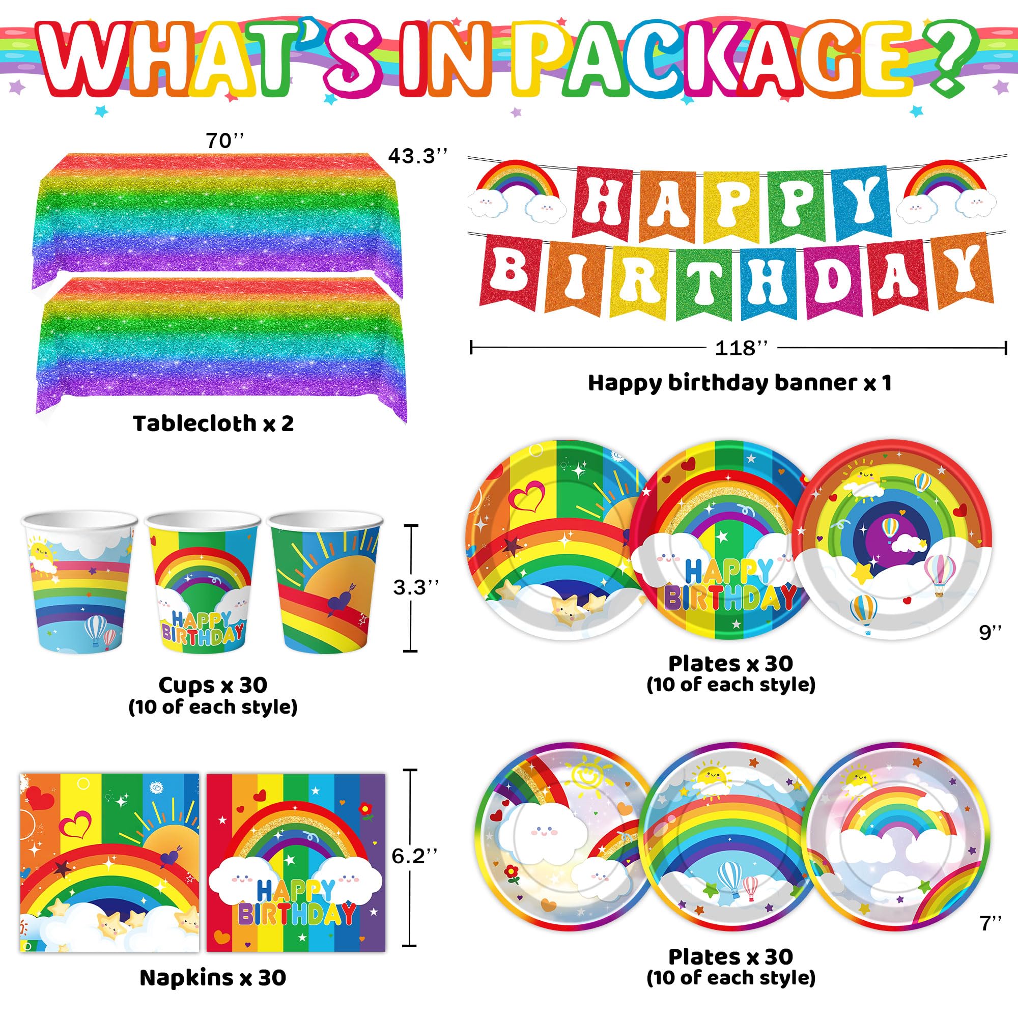 DMIGHT Rainbow 7-inch plates brighten snacks and coordinate with the full set