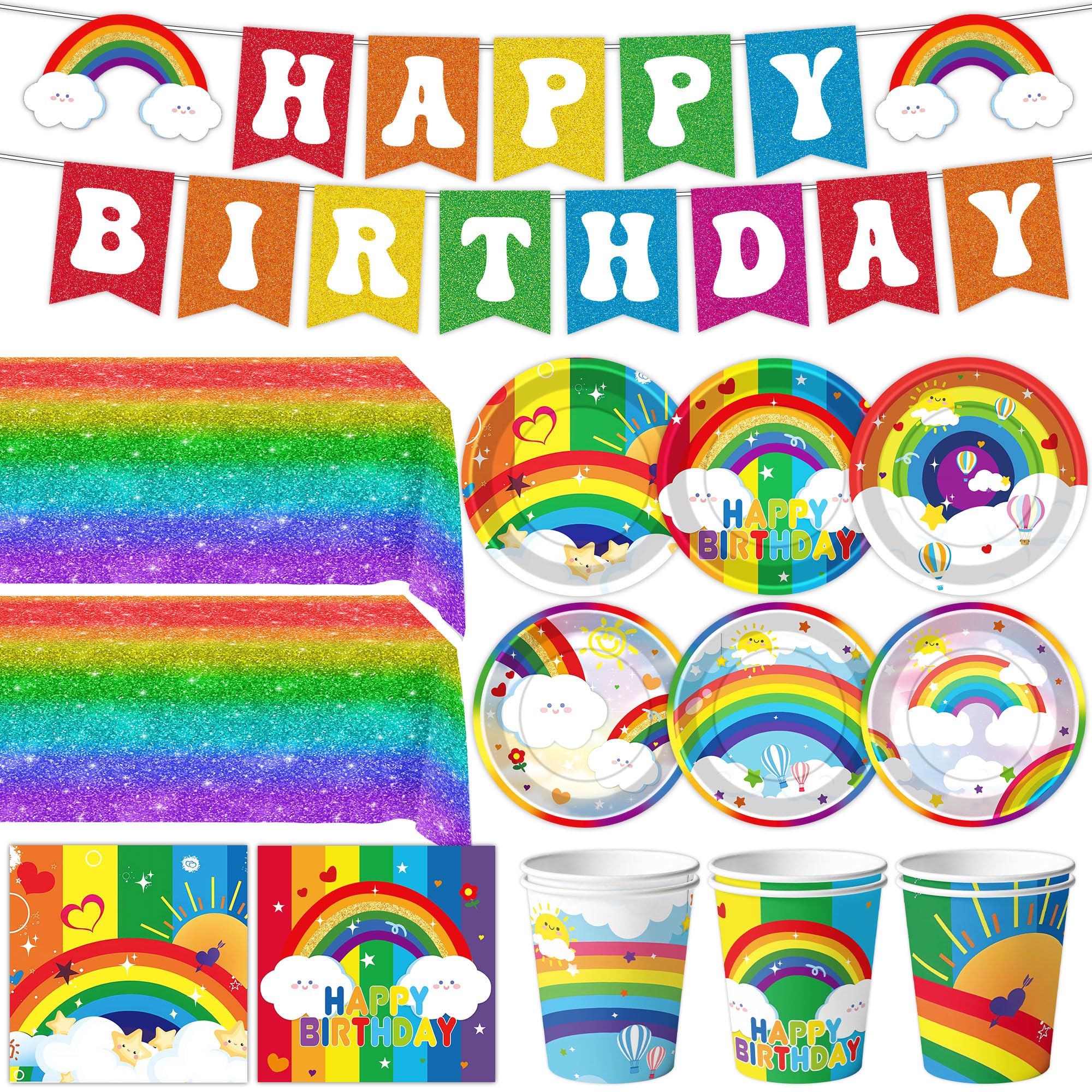 DMIGHT Rainbow 9-inch plates bring vibrant color to birthdays and simple cleanup