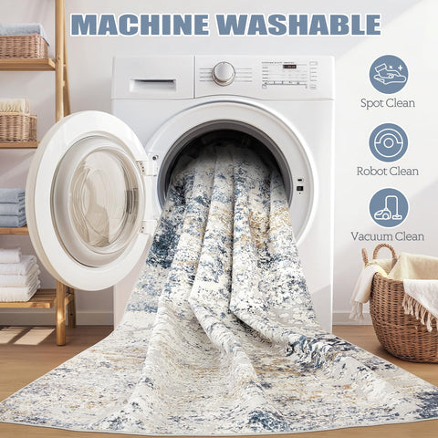 DMOYEST rug for daily cleaning with simple vacuuming and quick wipe