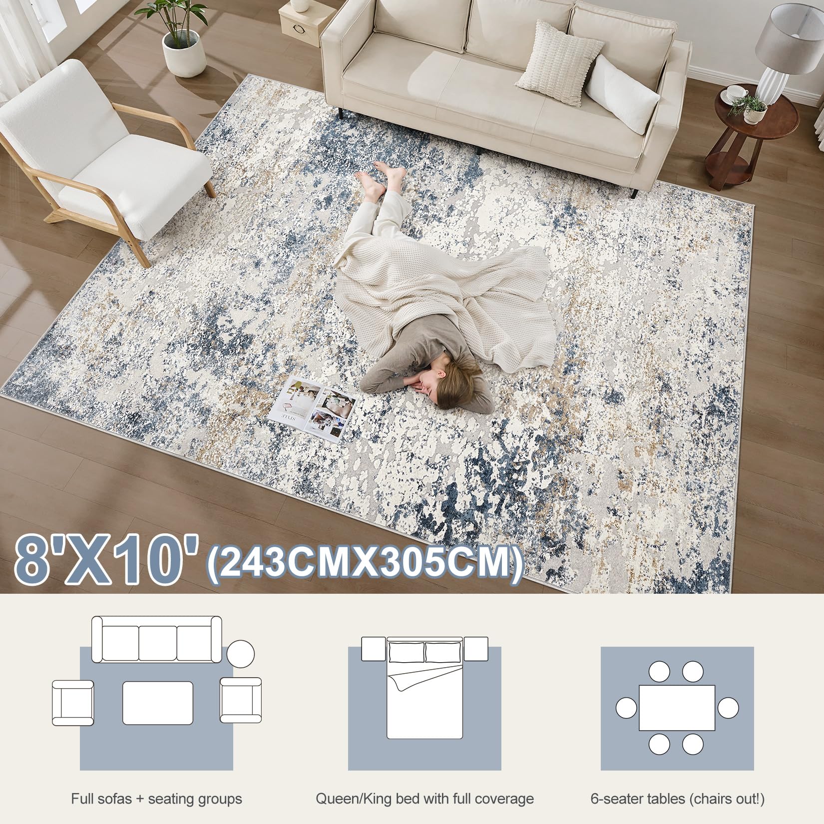Neutral modern design blends with minimalist or eclectic interiors.