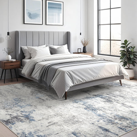 DMOYEST rug placed in living room and dining spaces with versatile style.
