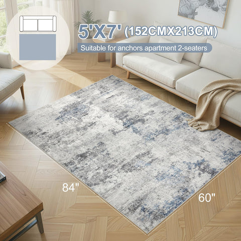 DMOYEST modern neutral rug suits living and dining spaces.