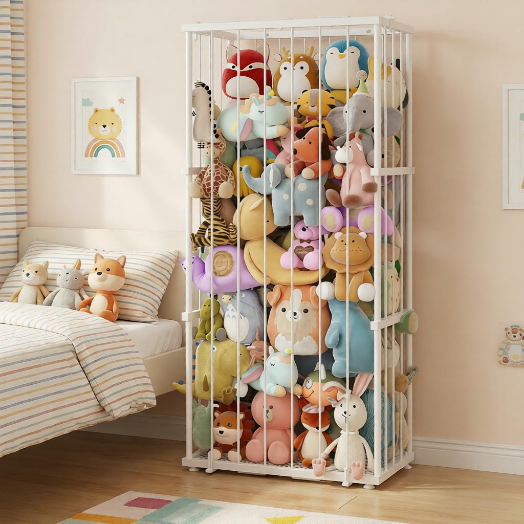 Dmticoasis large metal stuffed animal storage zoo demonstrates ample capacity and organized display.